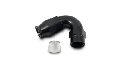 #4AN 120° PTFE Hose End Fitting, Black, Aluminum