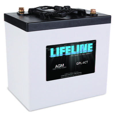 GPL-4CT, 6V, Marine/RV Battery, 2025 CCA @ 0°, 31 lbs., 10.28" Long, 9.92" Tall, 7.06" Wide, Lifeline