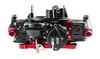 750 CFM, Brawler Series Carburetor, Black/Red, 4150 Flange, 4160 Style Dual Feed, Electric Choke, Vacuum Secondary, Elect. Choke