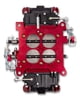 850 CFM Brawler Race Carburetor Mechanical Secondary -4150 Changeable Air Bleeds; 4 Corner Idle Adjustment, Black/Red