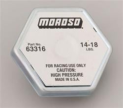 Radiator Cap, Hexagon, Moroso Logo