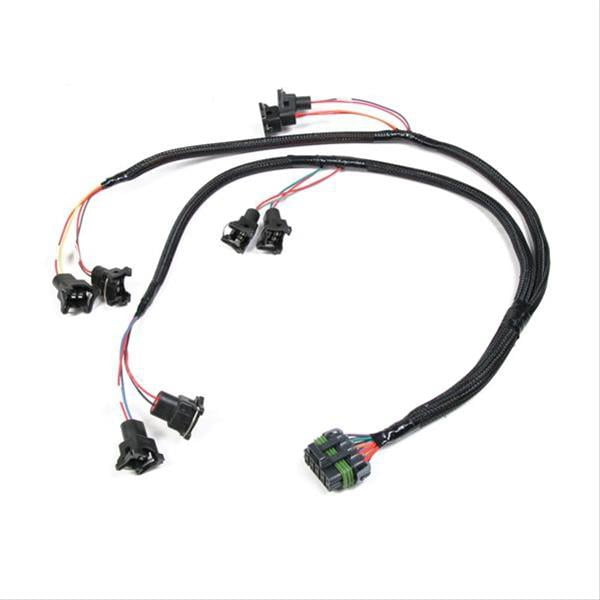 EV1, Injector Harness, V8 over Manifold, Bosch Style Connector Harness for Avenger EFI, HP EFI, Dominator EFI and Terminator X. GM / Chrysler Cylinder Orientation