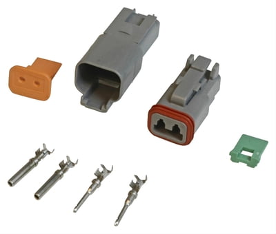 2-Pin Deutsch Connector, 16-Gauge, Open Barrell Conector