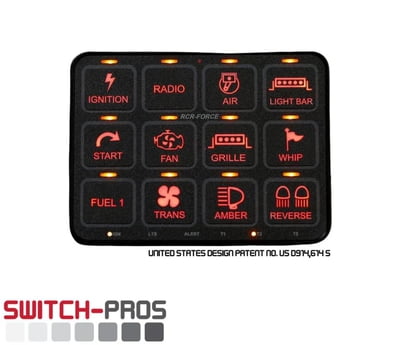 Switch-Pros RCR-Force 12, 12- Switch, 17 output Programmable Switch Panel