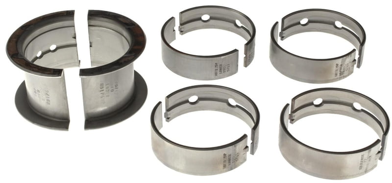 SBC Main Bearings, Small Journal, P Series, 1/2 Groove, Standard, Tri Metal, Chevy, 265, 283, 302, 327