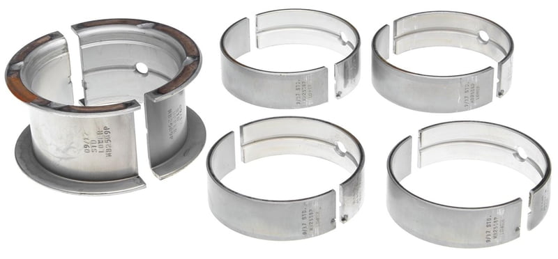 SBC, Clevite P-Series Main Bearings, 1/ 2 Groove, Standard Size, Tri Metal, Set of 5, 262, 267, 302, 305, 307, 327, 350