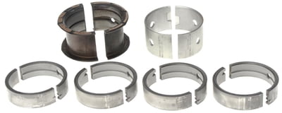 SBC Stroker Main Bearings, P Series, 1/2 Groove, Standard Size, Tri Metal, Chevy, 400 Small Block, Set of 5 400 Block, 350 Crankshaft No Spacers