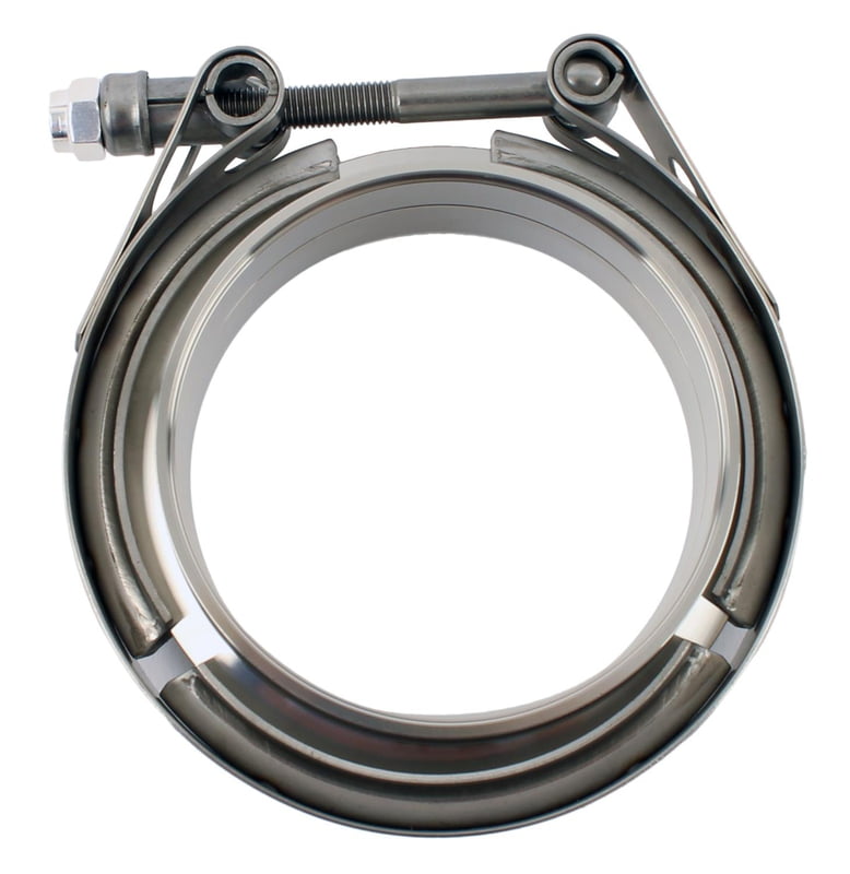 3.50" V-Band Clamp Kit, Exhaust, V-band, Stainless Steel, Natural, 3.50", Clamp w/ 2 Flanges
