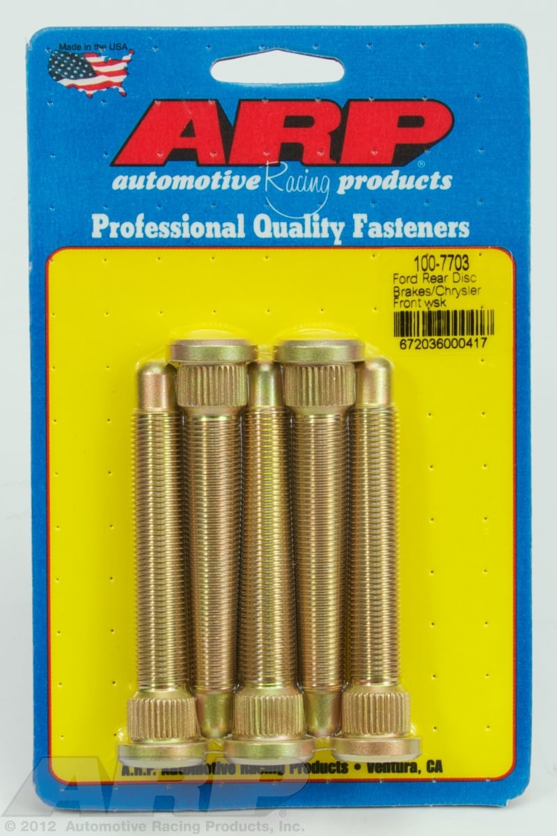 Wheel Studs, 1/2 x 20 Press In, Knurled .625