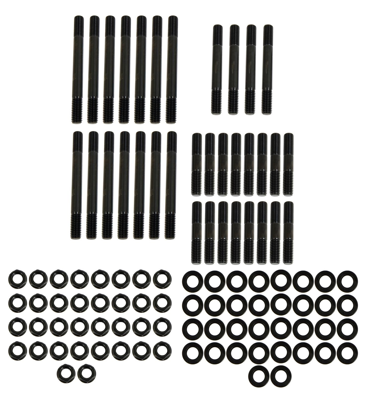 SBC 23° Cylinder Head Studs, Chromemoly, Black Oxide,6 Pt. Hex Head ...