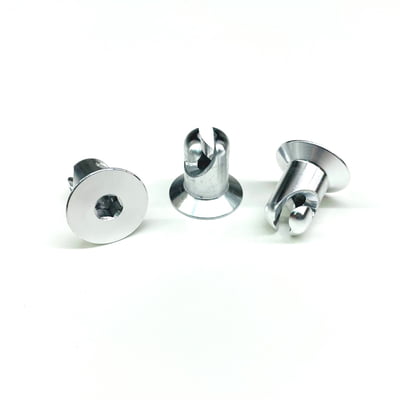 .500" Flush/Flat Quarter Turn Hex Head DZUS Button Fasteners - .400" Diameter x .500" Long, Aluminum