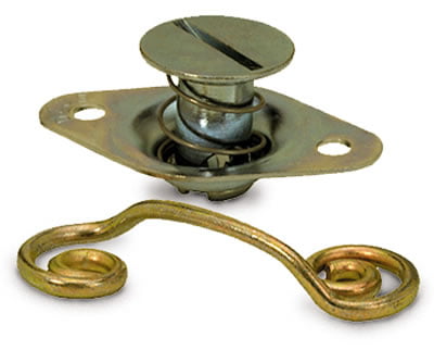 Flush Head .500" Slotted DZUS, Self-Ejecting Fastener, 1.00" Mount, Steel, Cadmium Plated, Anchor Springs, Set of 10