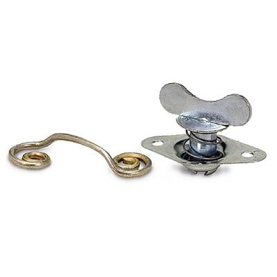 .500" Butterfly Head, With Spring, Quick Fasteners, Steel, Cadmium Plated, Dzus, Self-Ejecting, 0.500 in., Set of 10