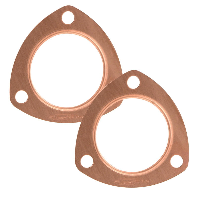 2-1/2", Copper Collector Gaskets, Triangle, 3 Hole, 2.5" Inside Diameter, Pair