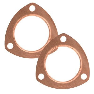 3-1/2", Copper Collector Gaskets, Triangle, 3 Hole, 3.5" Inside Diameter, Pair