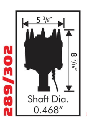 SB Ford Billet Distributor, Mech. Advance, 289, 302, Iron Gear