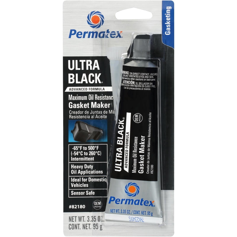 Permatex Ultra Black, Silicone Sealant, RTV, Fast-Curing, Sensor Safe, Oil Resistant