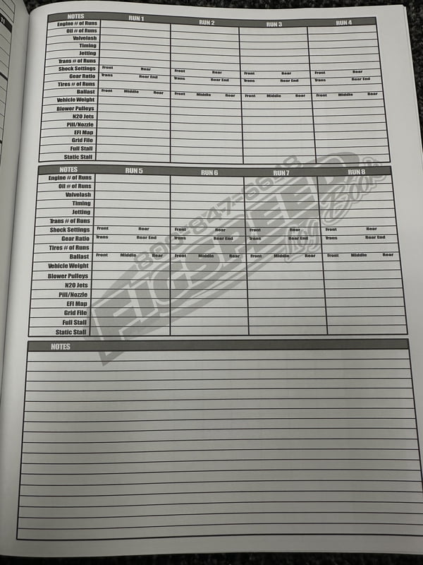 Drag Racing Log Book