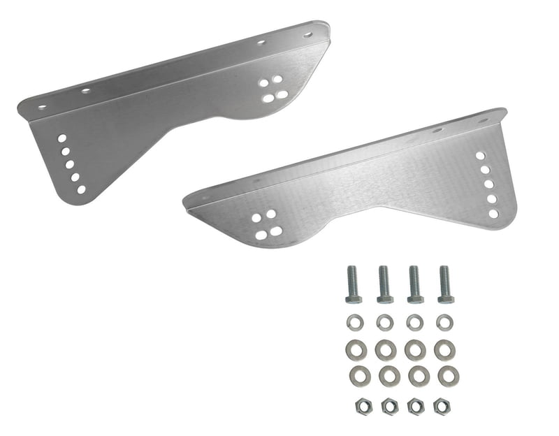 Seat Brackets, Fixed Mount, Lower, Natural Aluminum, Universal, Pair, Fit KIR-16800