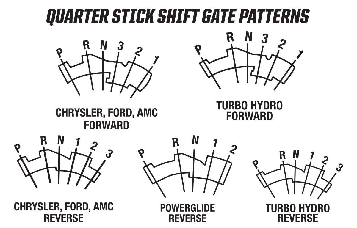 Automatic Shifter, PistolGrip Quarter Stick, Chevy, Forward & Reverse