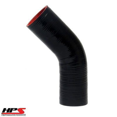 90 Degree ID 2 Inch to 3 Inch 4Ply Reducer Silicone Hose Black (51-76MM)