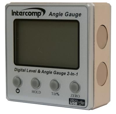 Angle Gauge, Digital, Display Rotates 180° Reads from 0°- 90° in 0.05° Increments, Magnetic Base & Sides, Large LCD Display